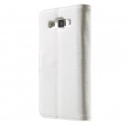 Samsung Galaxy A5 atvēramais balts ādas Litchi maciņš