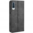 Samsung Galaxy A50 A505F (A50s A507F, A30s A307F) „Vintage“ atvēramais ādas melns maciņš (maks)