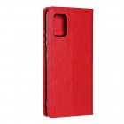 „Deluxe“ Samsung Galaxy A51 (A515F) sarkans ādas atvērams maciņš