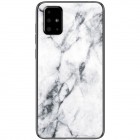 Samsung Galaxy A51 "Marble" cieta silikona (TPU) balts apvalks