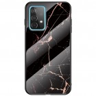 Samsung Galaxy A52 5G (A526B, A525F) „Marble“ cieta silikona (TPU) melns / zelta apvalks