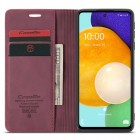 Samsung Galaxy A53 5G (SM-A536B) CaseMe Retro solīds atvēramais ādas bordo maciņš - maks