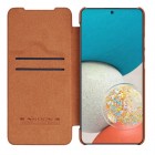 Samsung Galaxy A53 5G (SM-A536B) greznais Nillkin Qin Pro sērijas ādas atvērams brūns maciņš, maks