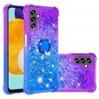 Samsung Galaxy A54 5G "Yibo" Shine Kickstand Ring cietā silikona (TPU) vāciņš - violets/zils