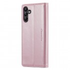 Samsung Galaxy A54 (SM-A546B) „CaseMe“ Leather solīds atvēramais ādas rozs maciņš - maks