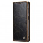 Samsung Galaxy A54 (SM-A546B) „CaseMe“ Leather solīds atvēramais ādas brūns maciņš - maks