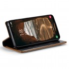 Samsung Galaxy A54 (SM-A546B) „CaseMe“ Leather solīds atvēramais ādas brūns maciņš - maks