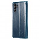 Samsung Galaxy A54 (SM-A546B) „CaseMe“ Leather solīds atvēramais ādas zils maciņš - maks