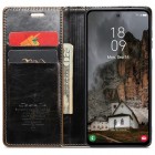 Samsung Galaxy A55 5G (SM-A556) CaseMe Leather solīds atvēramais ādas brūns maciņš - maks