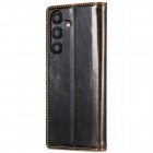 Samsung Galaxy A55 5G (SM-A556) CaseMe Leather solīds atvēramais ādas brūns maciņš - maks