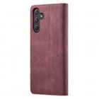 Samsung Galaxy A55 5G (SM-A556) CaseMe Retro solīds atvēramais ādas bordo maciņš - maks