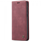 Samsung Galaxy A56 CaseMe Retro solīds atvēramais ādas bordo maciņš - maks