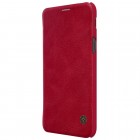 Greznais „Nillkin“ Qin sērijas ādas atvērams sarkans Samsung Galaxy A6+ 2018 (A605F) maciņš