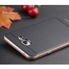 Samsung Galaxy A7 2016 (A710) „IPAKY“ cieta silikona (TPU) melns apvalks (apmales - rozā krāsā)