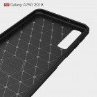 Samsung Galaxy A7 (2018) „Carbon“ cieta silikona (TPU) melns apvalks