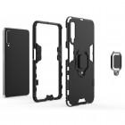 Samsung Galaxy A7 (2018) "Kickstand" pastiprinātas aizsardzības melns apvalks