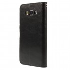 Samsung Galaxy A7 atvēramais melns ādas maciņš (maks)