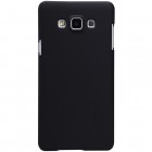 Samsung Galaxy A7 Nillkin Frosted Shield melns plastmasas apvalks + ekrāna aizsargplēve