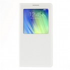 Samsung Galaxy A7 balts atvēramais View Window ādas maciņš