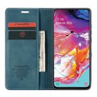 Samsung Galaxy A70 (A705F) CaseMe Retro solīds atvēramais ādas zaļš maciņš - maks