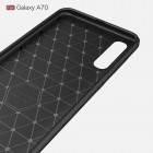Samsung Galaxy A70 (A705F) „Carbon“ cieta silikona (TPU) melns apvalks