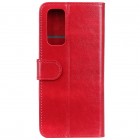 Samsung Galaxy A72 5G (A726B, A725F) atvēramais ādas sarkans maciņš (maks)