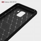 Samsung Galaxy A8 (2018) A530F „Carbon“ cieta silikona (TPU) melns apvalks