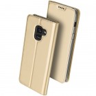 Samsung Galaxy A8 2018 (A530F) „Dux Ducis“ Skin sērijas zelta ādas atvērams maciņš
