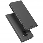 Samsung Galaxy A8+ 2018 (A730F) „Dux Ducis“ Skin sērijas melns ādas atvērams maciņš