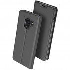 Samsung Galaxy A8+ 2018 (A730F) „Dux Ducis“ Skin sērijas melns ādas atvērams maciņš