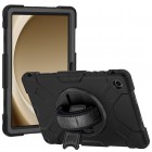 Samsung Galaxy Tab A9+ (X210, X215, X218) pastiprinātas aizsardzības melns (360°) apvalks, vaciņš