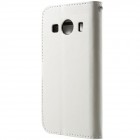 Samsung Galaxy Ace 4 (G357) atvēramais ādas balts maciņš (maks)
