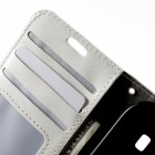 Samsung Galaxy Ace 4 (G357) atvēramais ādas balts maciņš (maks)