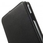 Samsung Galaxy Alpha G850 klasisks ādas vertikāli atvēramais melns futrālis