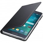 Samsung Galaxy Alpha G850 oficiāls Flip Cover atvērams melns ādas futrālis