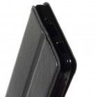 Samsung Galaxy Alpha G850 Roar Noble ādas atvēramais melns futrālis