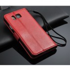 Samsung Galaxy Alpha (G850) atvēramais ādas sarkans maciņš (maks)