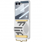Samsung Galaxy Flip7 GKK Kickstand dzidrs plastika apvalks - balts