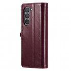 Samsung Galaxy Fold5 5G (SM-F946B) „CaseMe“ Leather solīds atvēramais ādas bordo maciņš - maks