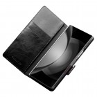 Samsung Galaxy Fold6 5G "QIALINO" atvēramais ādas melns maciņš - maks