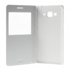 Samsung Galaxy Grand Prime (G530) balts atvēramais Smart Window ādas maciņš