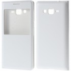 Samsung Galaxy Grand Prime (G530) balts atvēramais Smart Window ādas maciņš