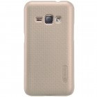 Samsung Galaxy J1 2016 (J120) Nillkin Frosted Shield zelta plastmasas apvalks + ekrāna aizsargplēve