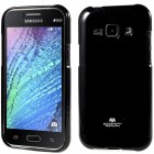 Samsung Galaxy J1 Mercury melns cieta silikona (TPU) apvalks