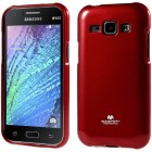Samsung Galaxy J1 Mercury sarkans cieta silikona (TPU) apvalks