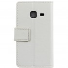 Samsung Galaxy J1 mini (J105) atvēramais ādas balts maciņš (maks)