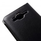 Samsung Galaxy J3 2016 (J320) melns atvēramais Smart Wallet ādas maciņš - maks
