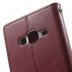 Mercury Blue Moon Samsung Galaxy J3 2016 (J310) atvērams bordo ādas maciņš