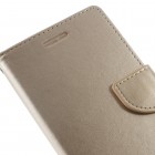 Samsung Galaxy J3 2016 (J310, J320) „Mercury“ atvērams zelta ādas maciņš - maks