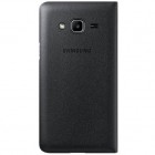 Samsung Galaxy J3 2016 (J320) oficiāls Flip Wallet Cover atvērams melns ādas maciņš (maks)